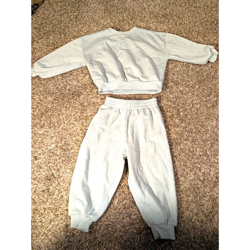 Nike Toddler Outfit Set 3T Blue 2pc Fleece Sweatshirt Joggers Logo